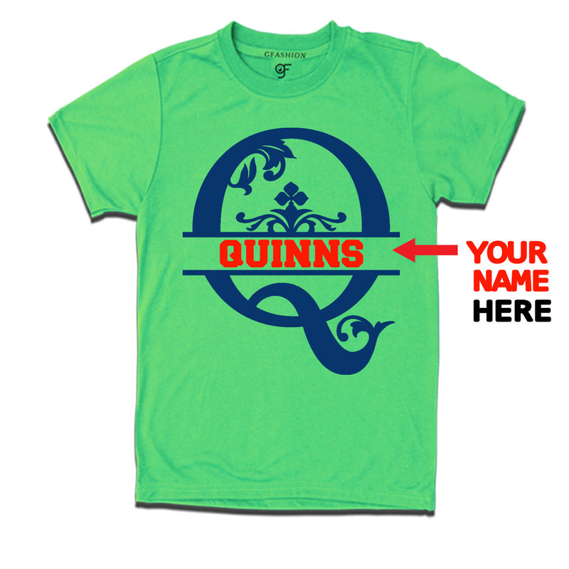 Initial Q with name t shirts for kids and adults