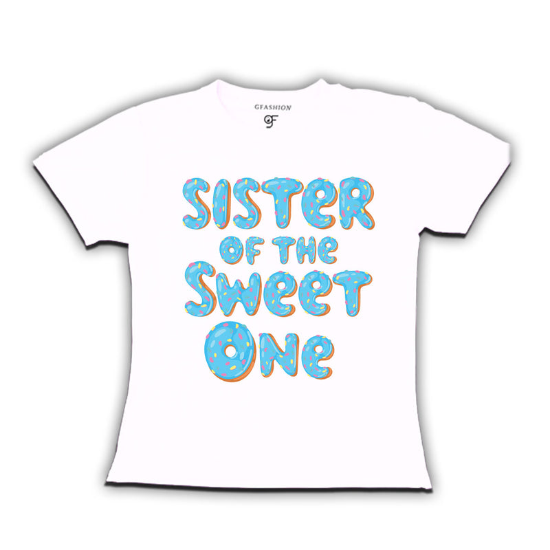 Sister of the sweet one donut girls t shirts