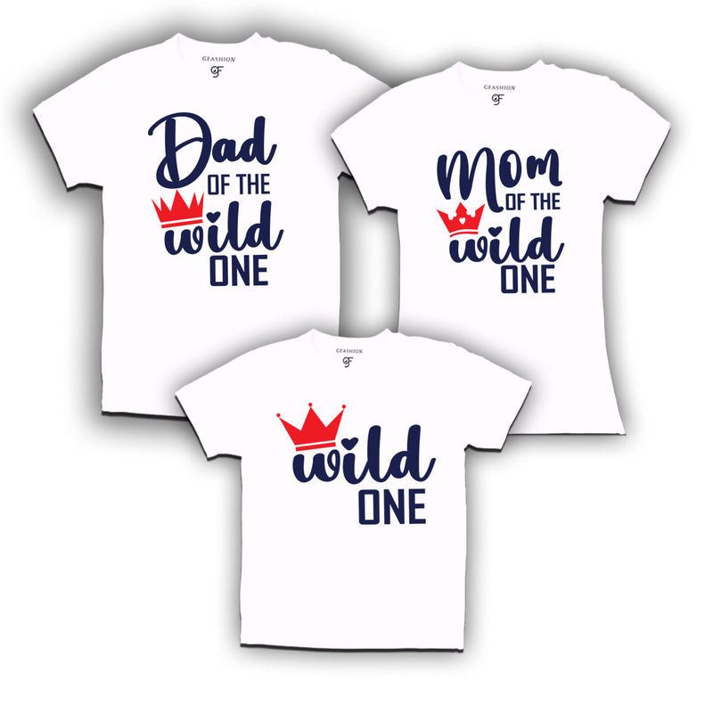 DAD OF THE WILD ONE MOM OF THE WILD ONE AND WILD ONE FAMILY T SHIRTS