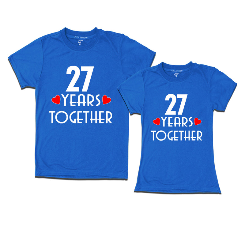 27 years together wedding anniversary couple t-shirts