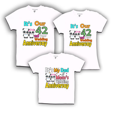 It's our 42nd year wedding anniversary family tshirts.