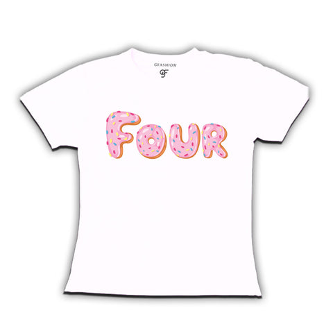 Donut Birthday girl t shirts for 4th birthday