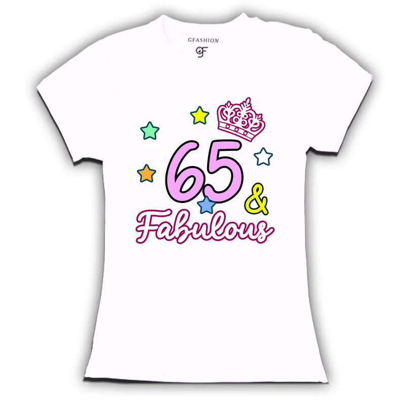 65 & Fabulous birthday women t shirts for 65th birthday