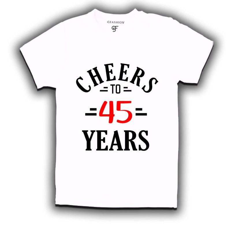 Cheers to 45 years birthday t shirts for 45th birthday