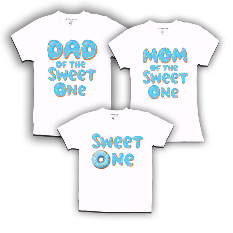 Family T-shirts For Birthday  for sweet one's dad and mom with donut theme