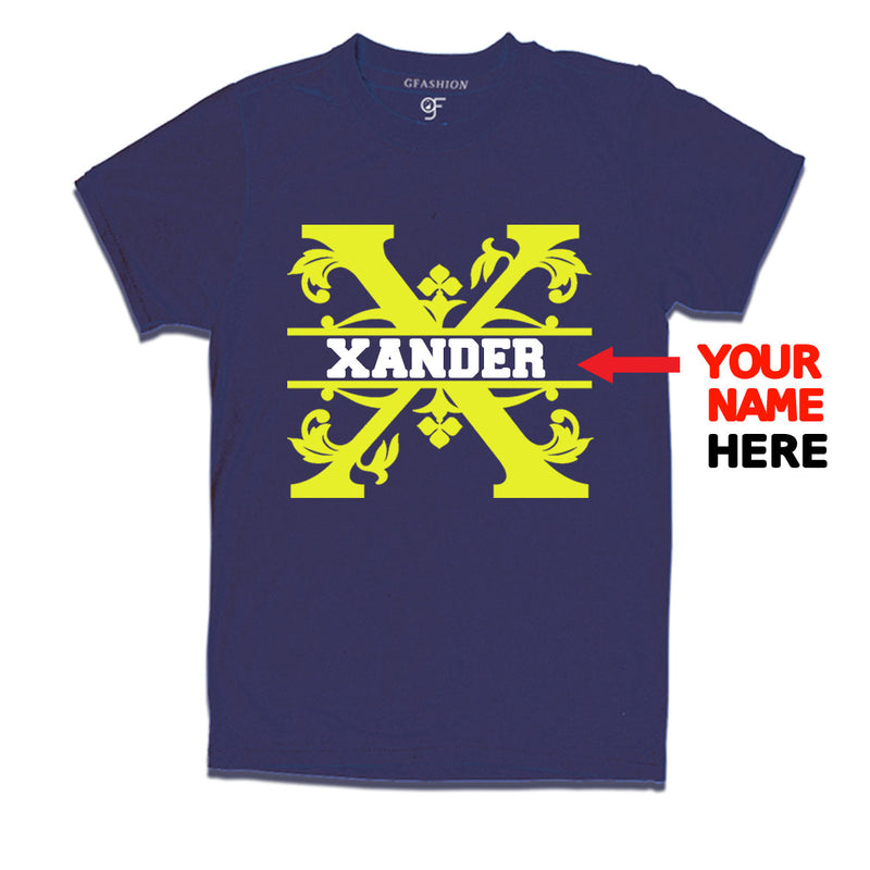 Initial X with name t shirts for kids and adults