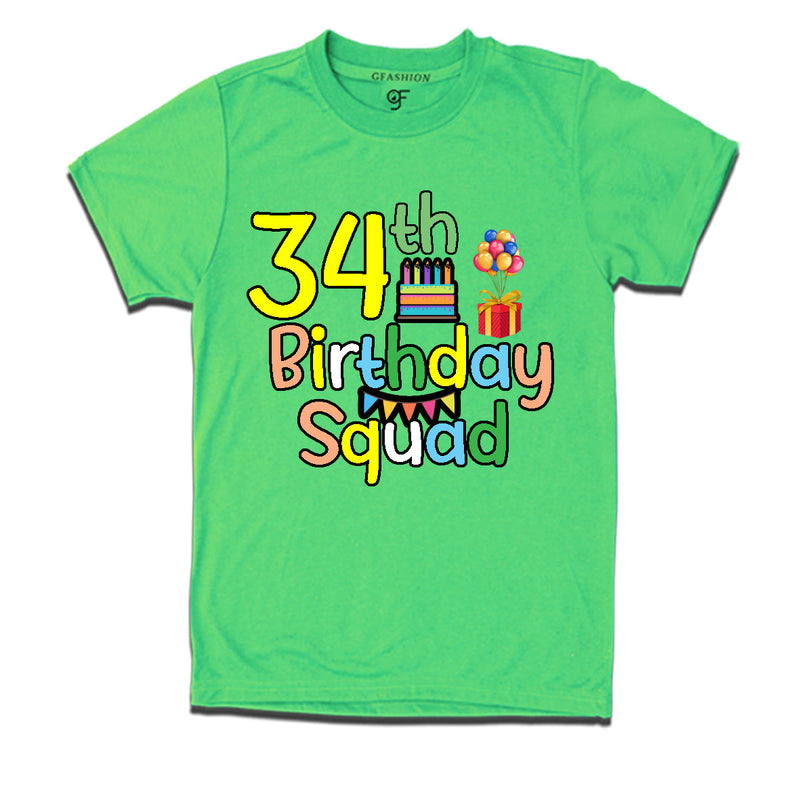 34th birthday squad t shirts