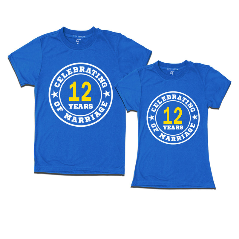 Celebrating 12 years of marriage couple t shirts