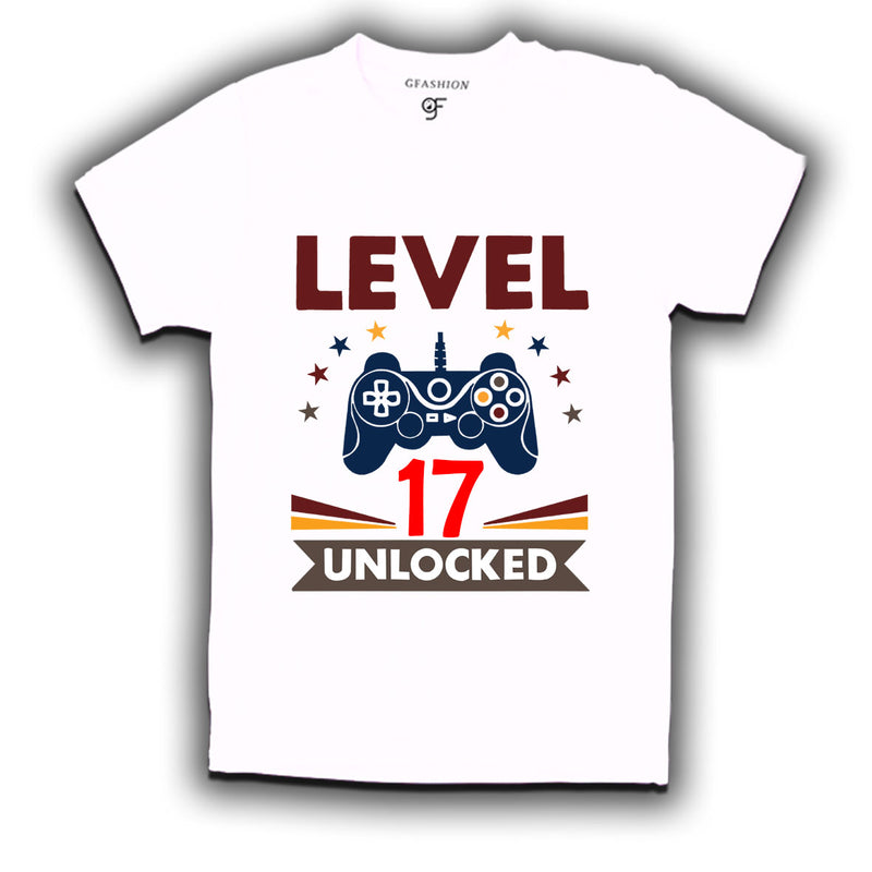 Level 17 Unlocked gamer t-shirts for 17 year old birthday