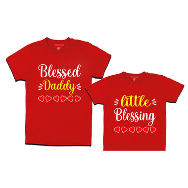 Blessed Daddy Little Blessing daddy son tshirts