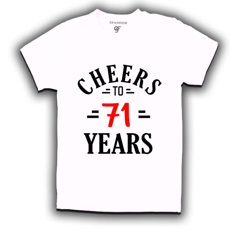 Cheers to 71 years birthday t shirts for 71st birthday