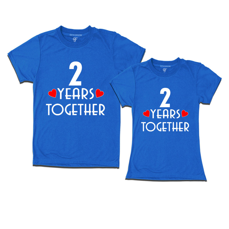 2 years together wedding anniversary couple t-shirts