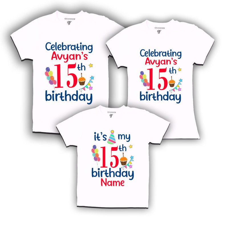 15th birthday name customized t shirts with family