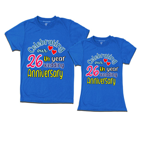 celebrating our 26th year wedding anniversary couple t-shirts