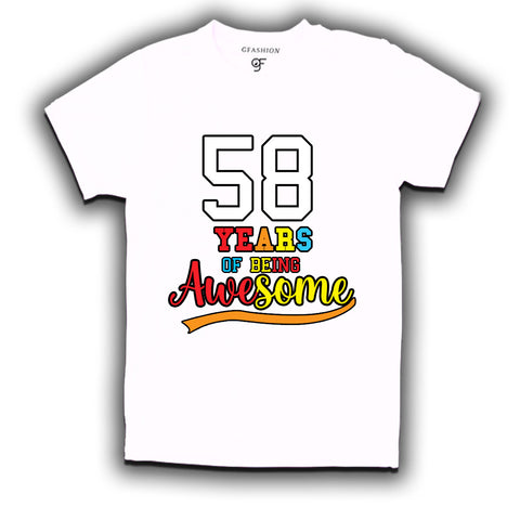 58 years of being awesome 58th birthday t-shirts