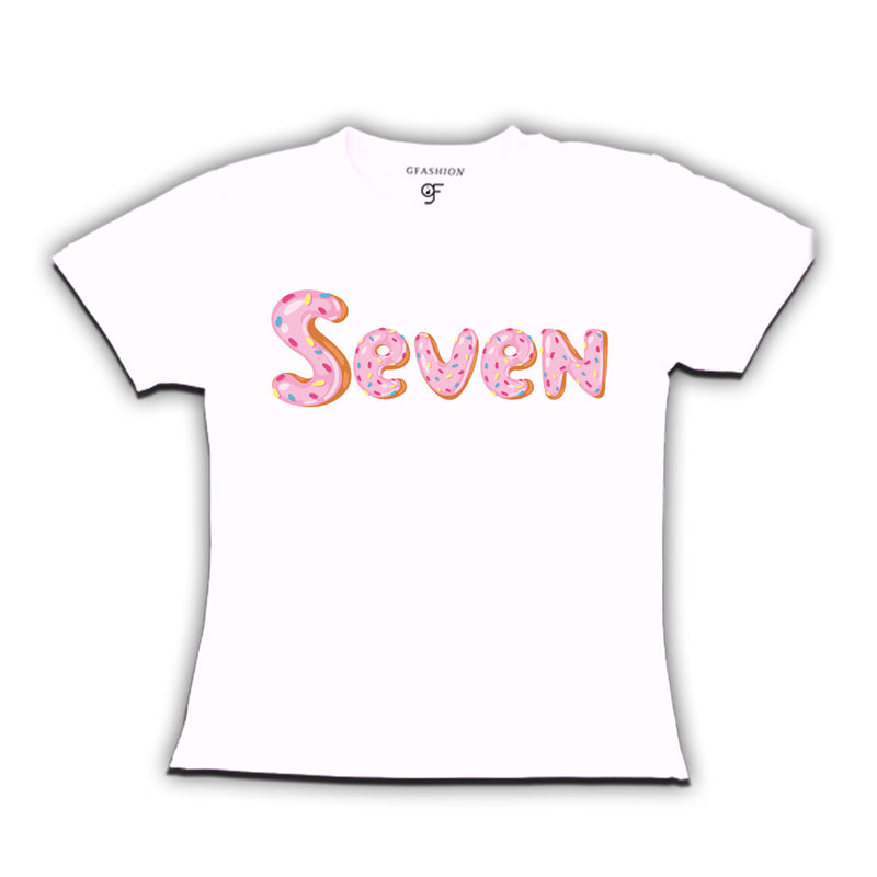 Donut Birthday girl t shirts for 7th birthday