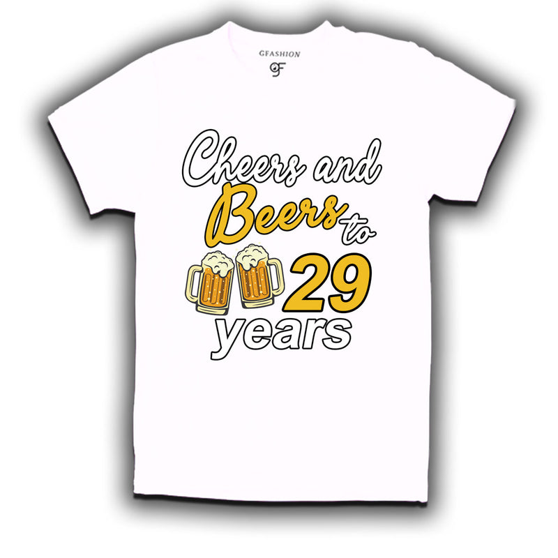 Cheers and beers to 29 years funny birthday party t shirts