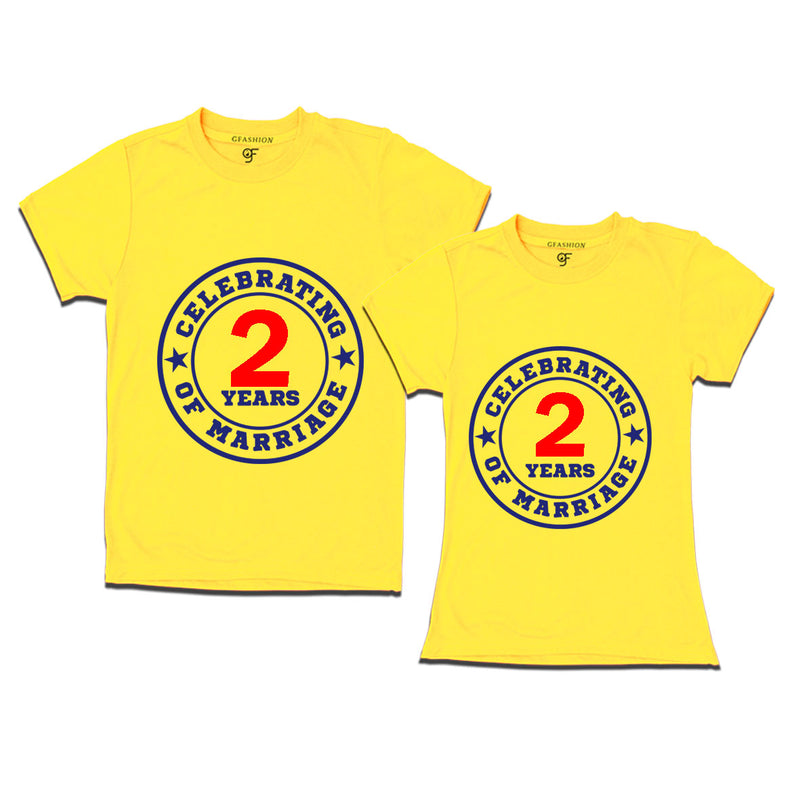 Celebrating 2 years of marriage couple t shirts