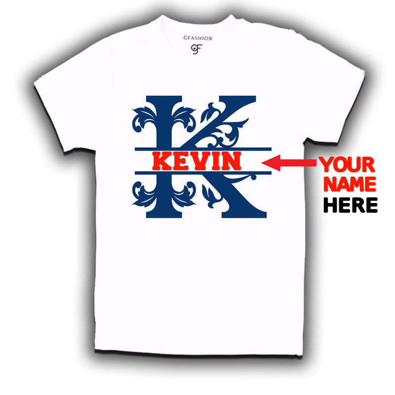 Initial K with name t shirts for kids and adults