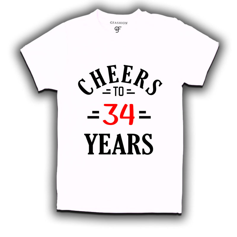 Cheers to 34 years birthday t shirts for 34th birthday