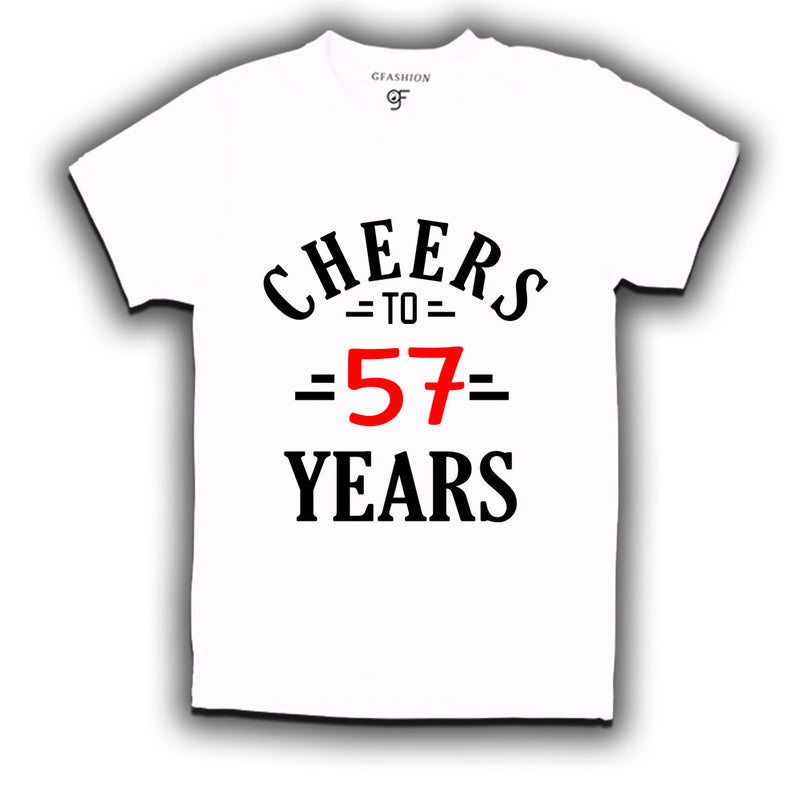 Cheers to 57 years birthday t shirts for 57th birthday