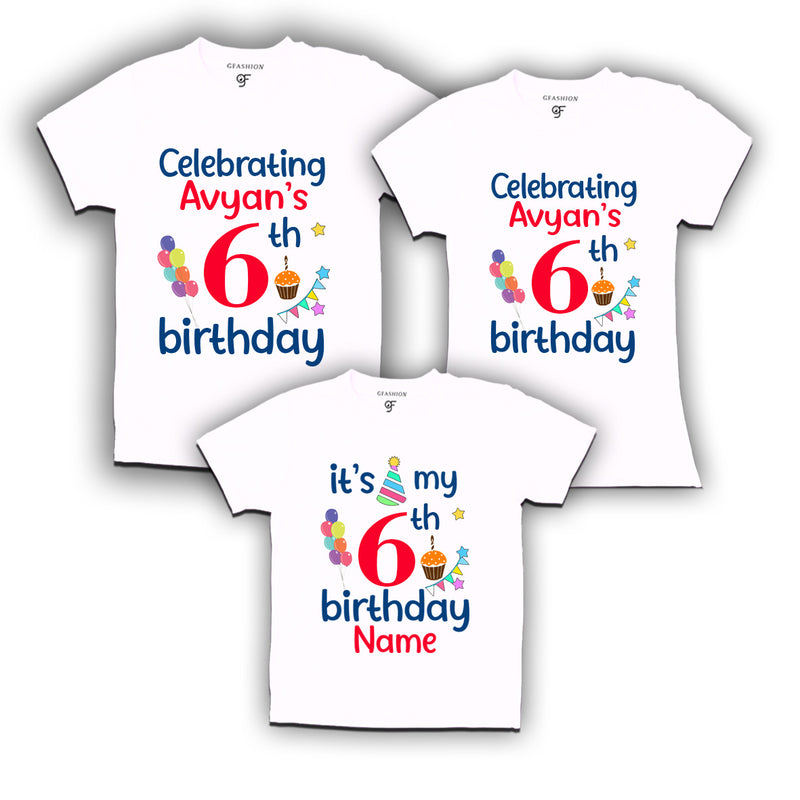 6th birthday name customized t shirts with family
