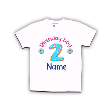Donut Birthday boy t shirts with name customized for 2nd birthday