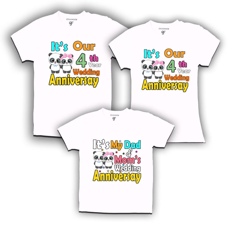 It's our 4th year wedding anniversary family tshirts.