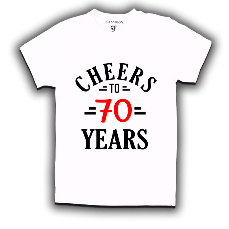 Cheers to 70 years birthday t shirts for 70th birthday