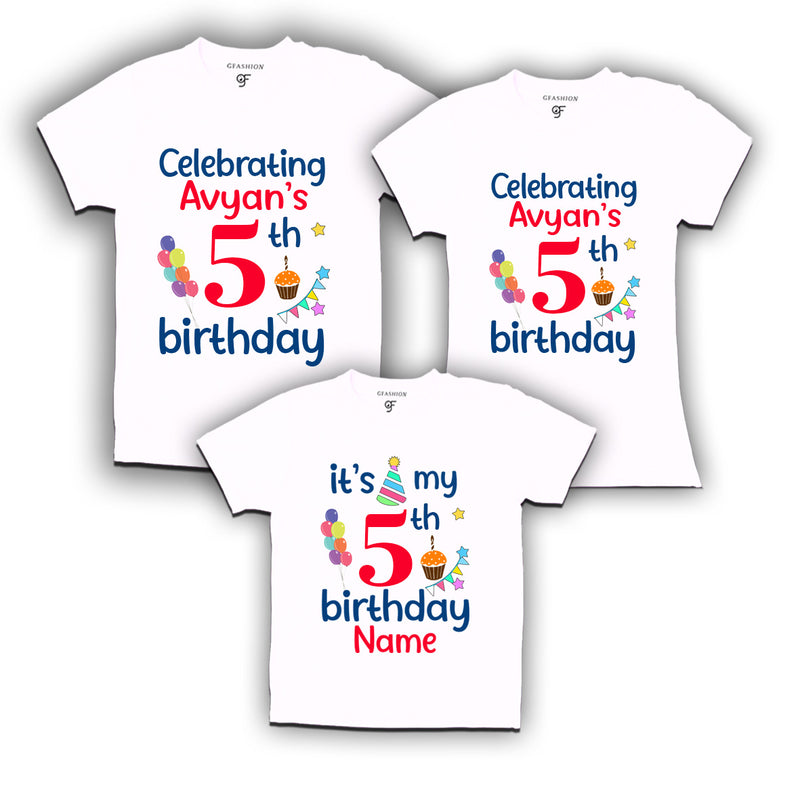 5th birthday name customized t shirts with family