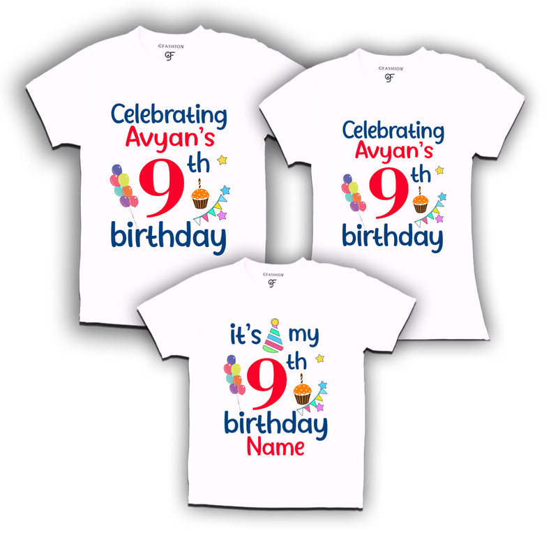 9th birthday name customized t shirts with family