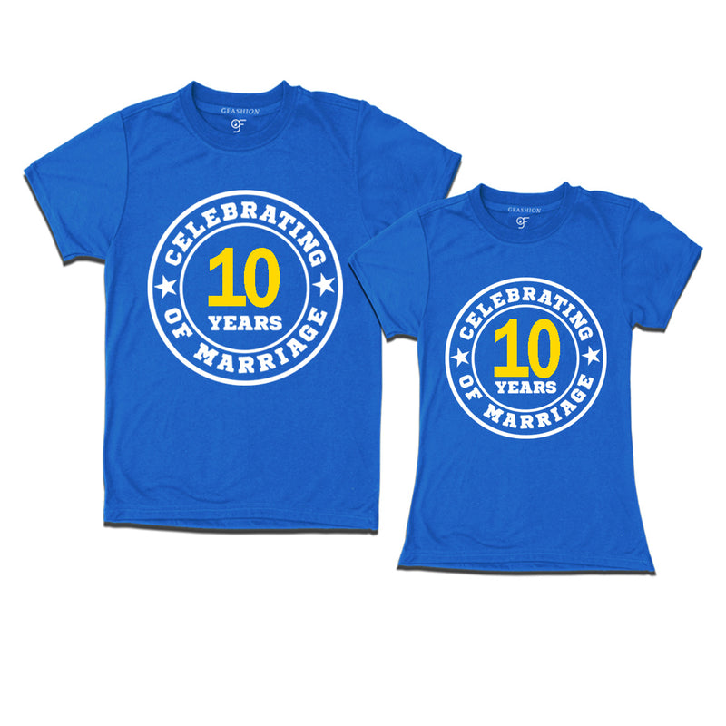 Celebrating 10 years of marriage couple t shirts