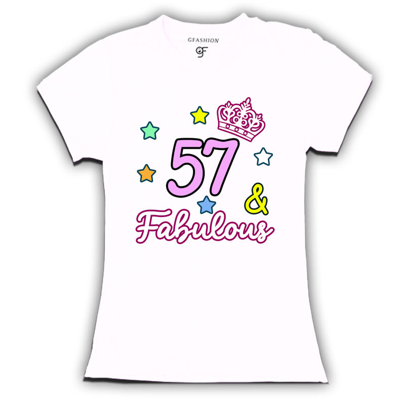 57 & Fabulous birthday women t shirts for 57th birthday