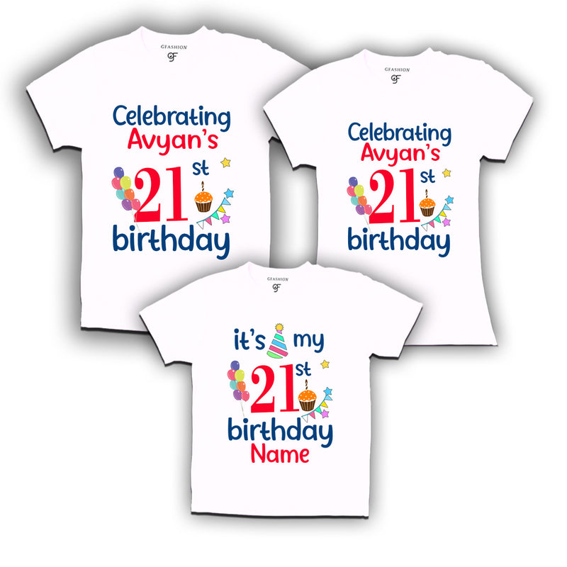 21st birthday name customized t shirts with family