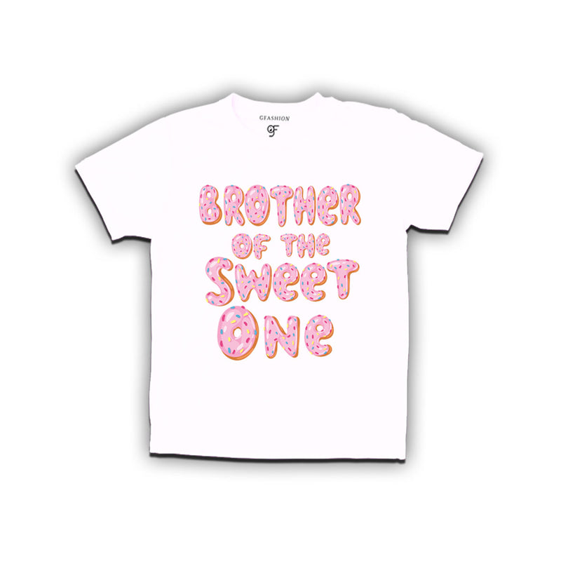 Brother of the sweet one with pink Donut boys t shirt