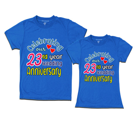 celebrating our 23rd year wedding anniversary couple t-shirts