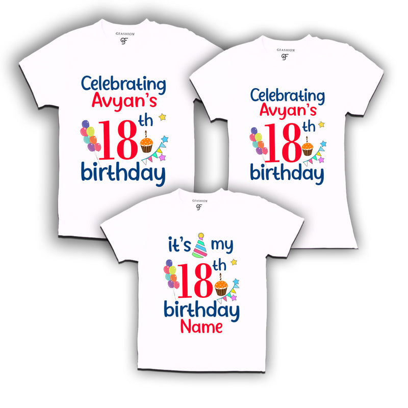 18th birthday name customized t shirts with family