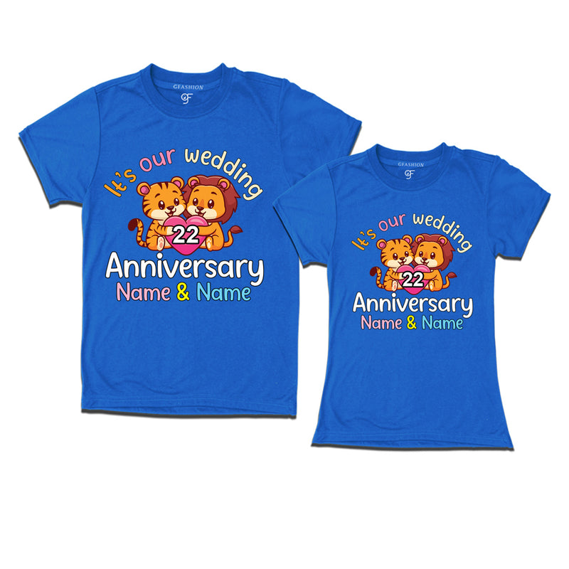 Its our wedding 22nd anniversary lovely couples name customize t-shirts