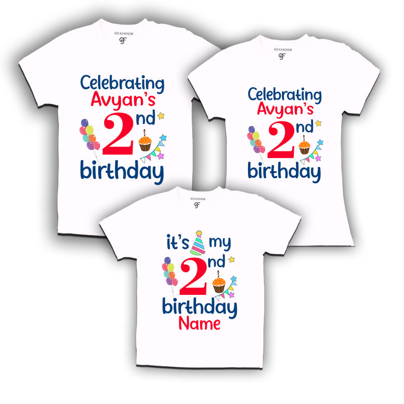 2nd birthday name customized t shirts with family