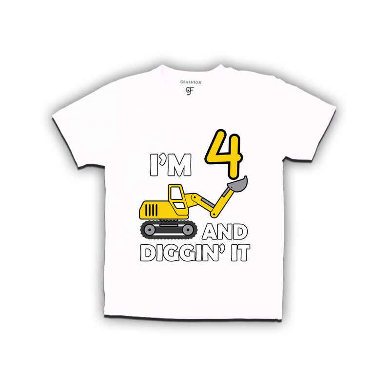 I'm 4 and Digging It t shirts for boys and girls