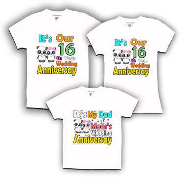 It's our 16th year wedding anniversary family tshirts.