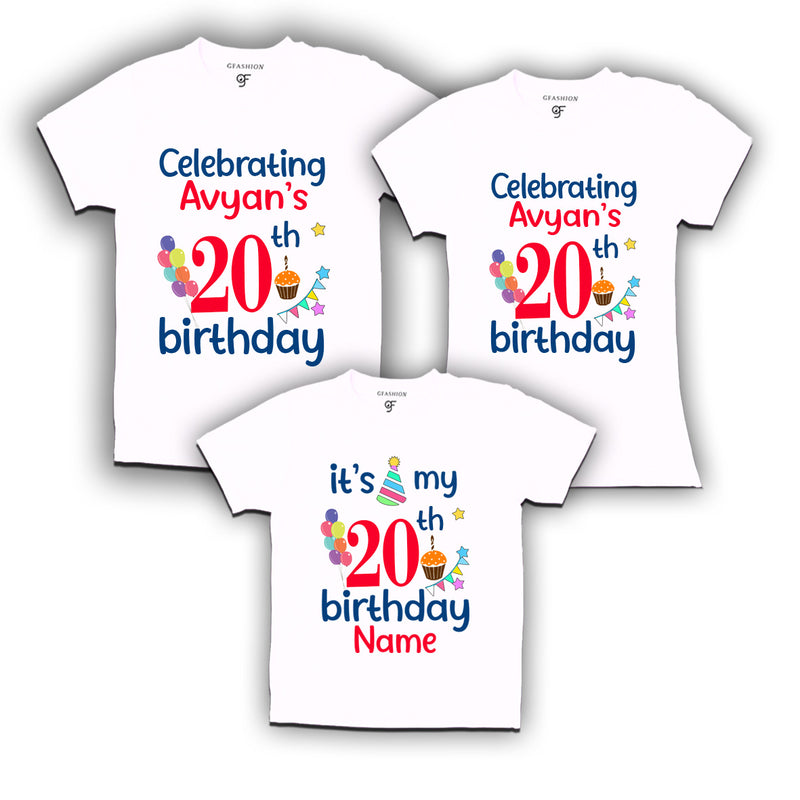 20th birthday name customized t shirts with family