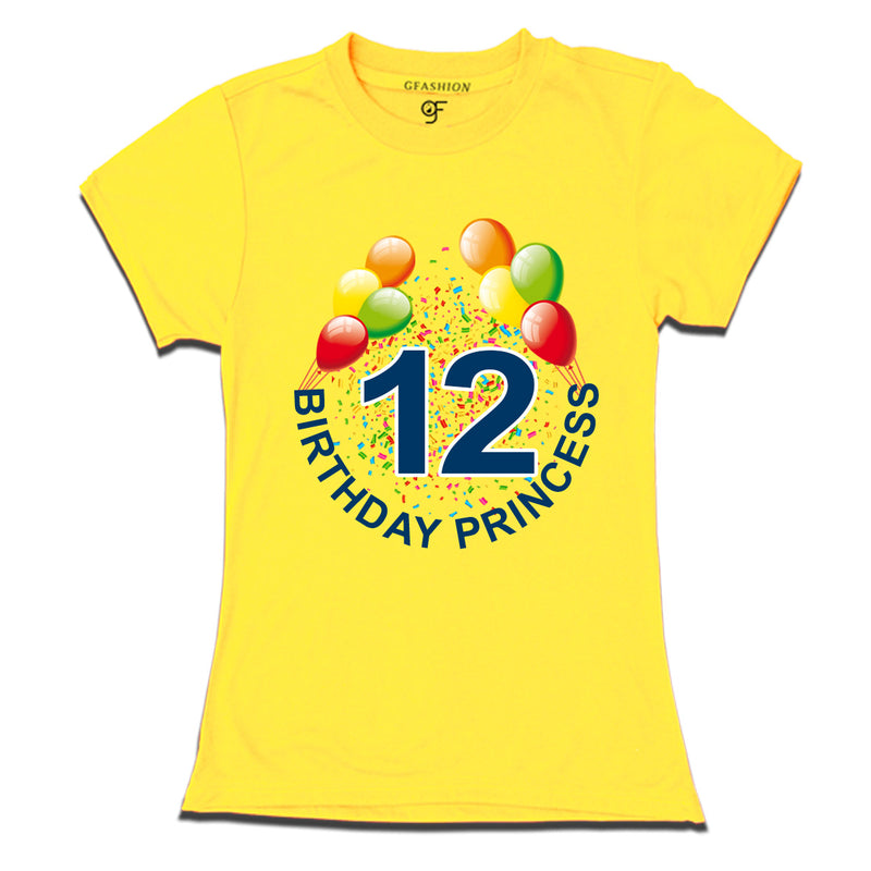 Birthday princess t shirts for 12th birthday