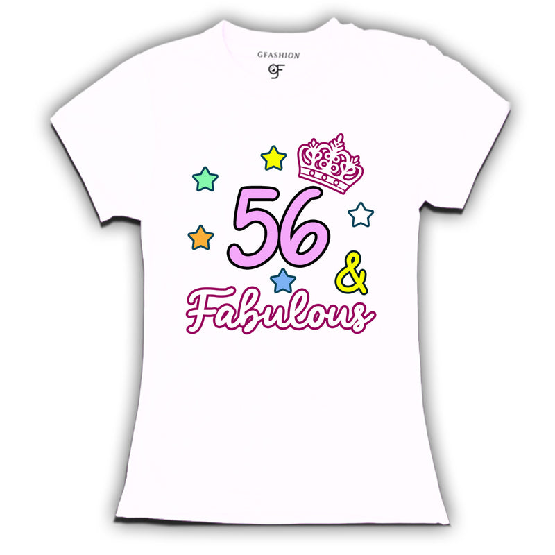 56 & Fabulous birthday women t shirts for 56th birthday