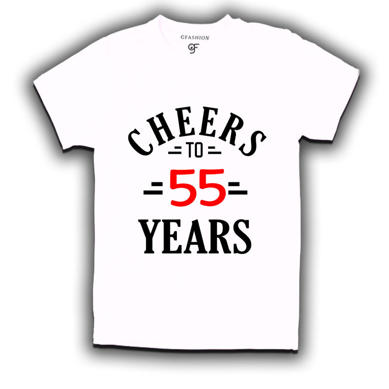 Cheers to 55 years birthday t shirts for 55th birthday