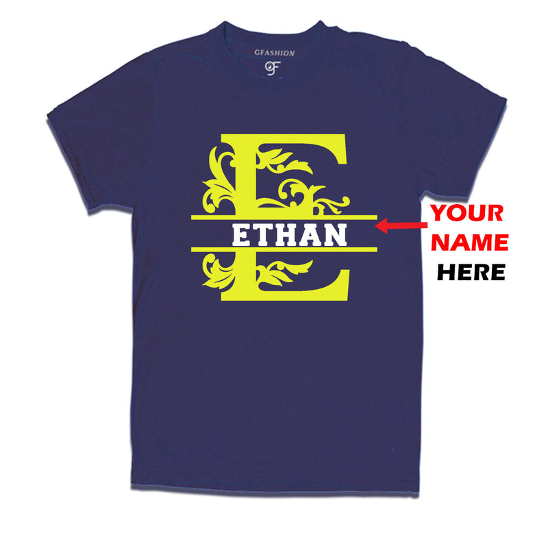 Initial E with name t shirts for kids and adults