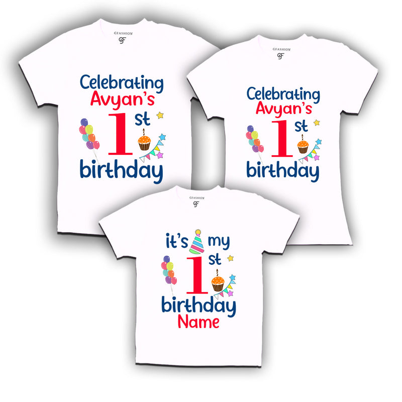 1st birthday name customized t shirts with family