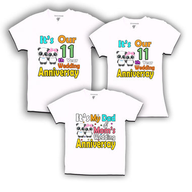 It's our 11th year wedding anniversary family tshirts.