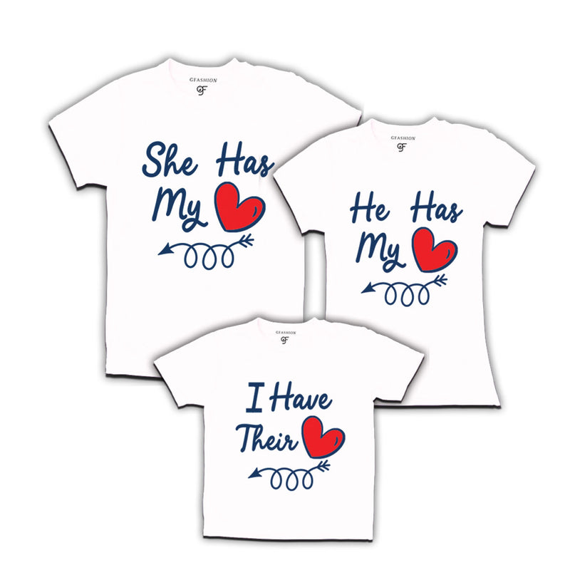 SHE HAS MY HEART HE HAS MY HEART I HAVE THEIR HEART MATCHING FAMILY T SHIRTS