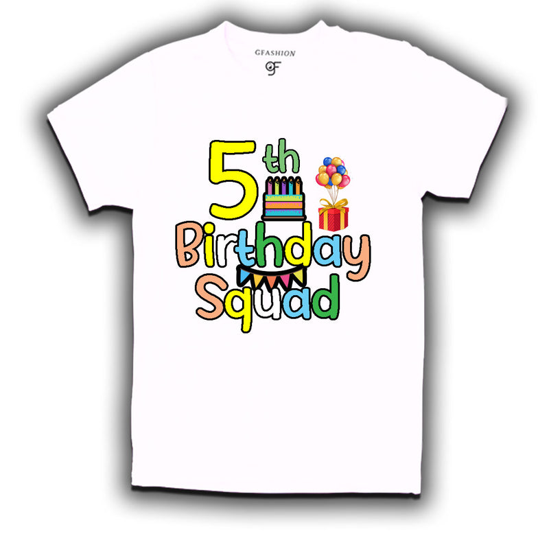 5th birthday squad t shirts